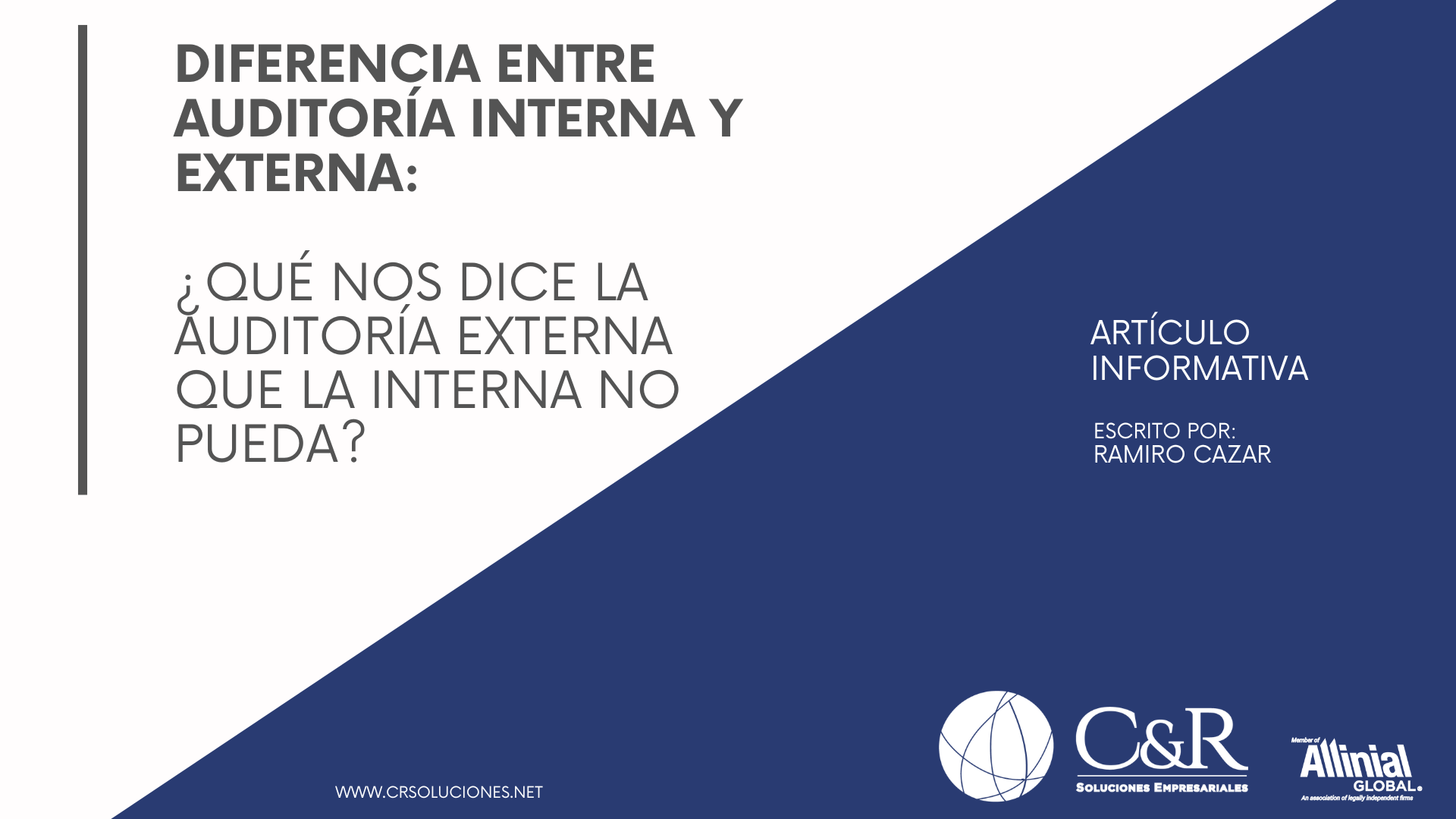 Portada del articulo de Diferencia entre auditoria externa e interna.