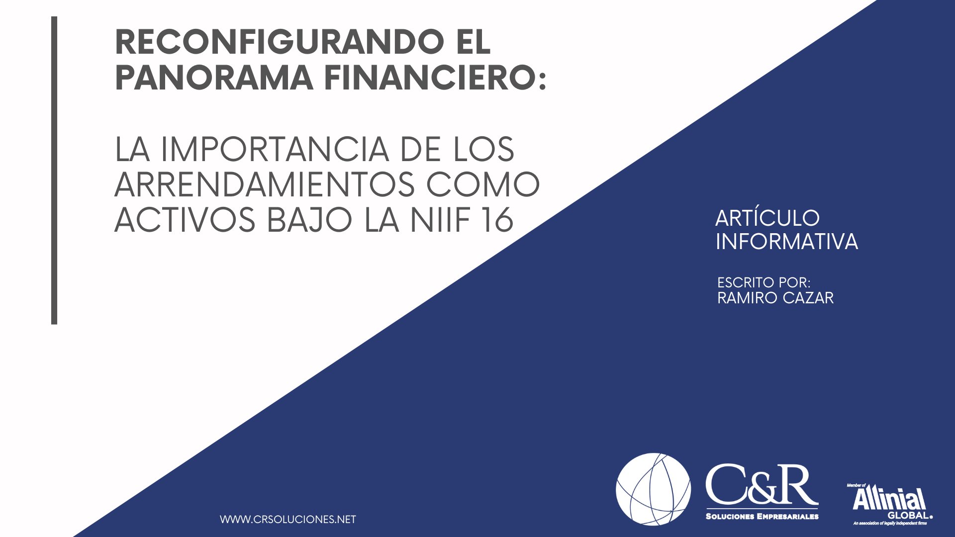 Portada del articulo sobre la importancia de la NIIF 16 en las empresas