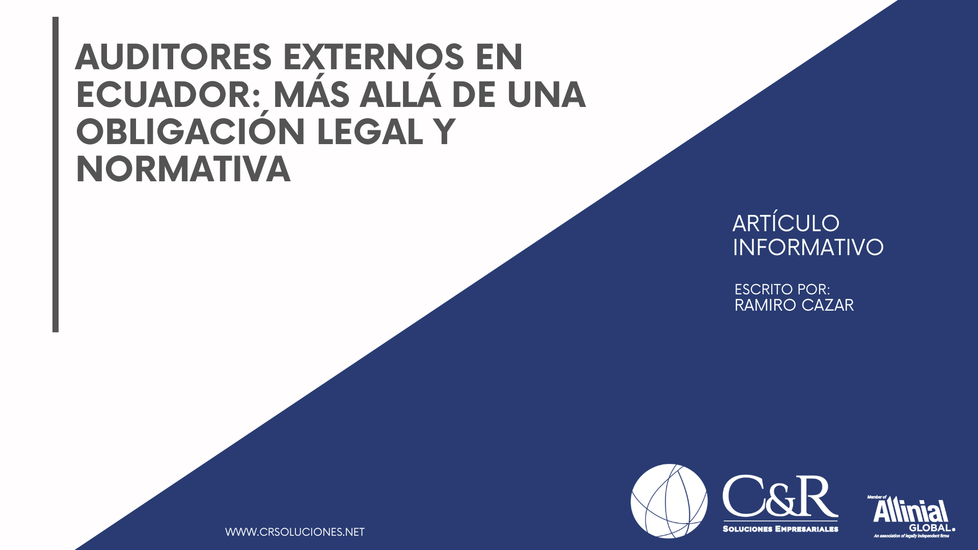 Portada de articulo sobre Auditores Externos